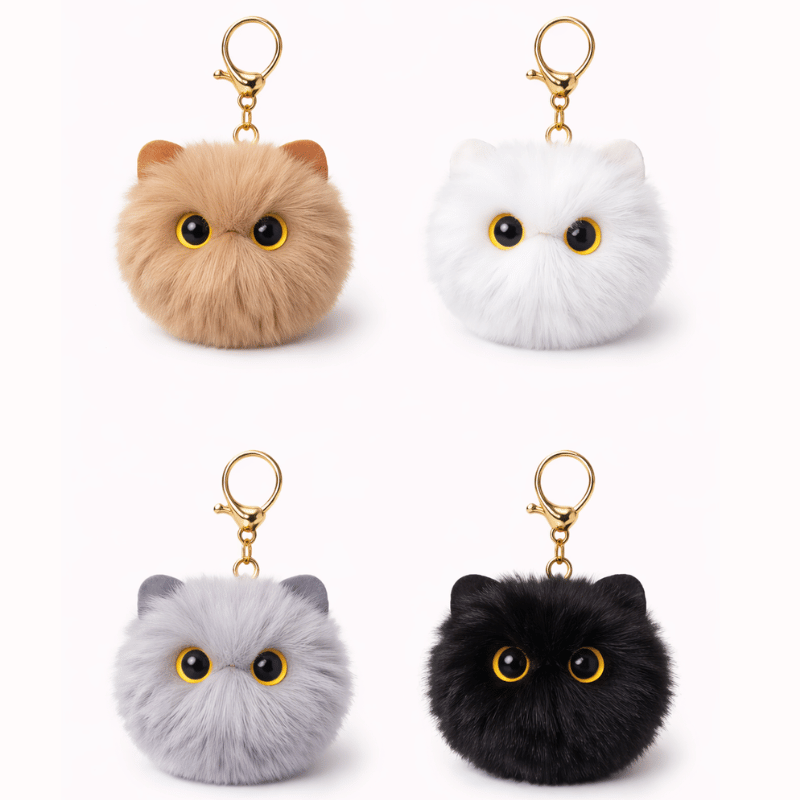 KittyPom™ plush keyring